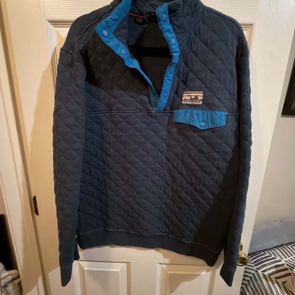 Patagonia Men's Quilted Pullover Jacket - Dark Blue